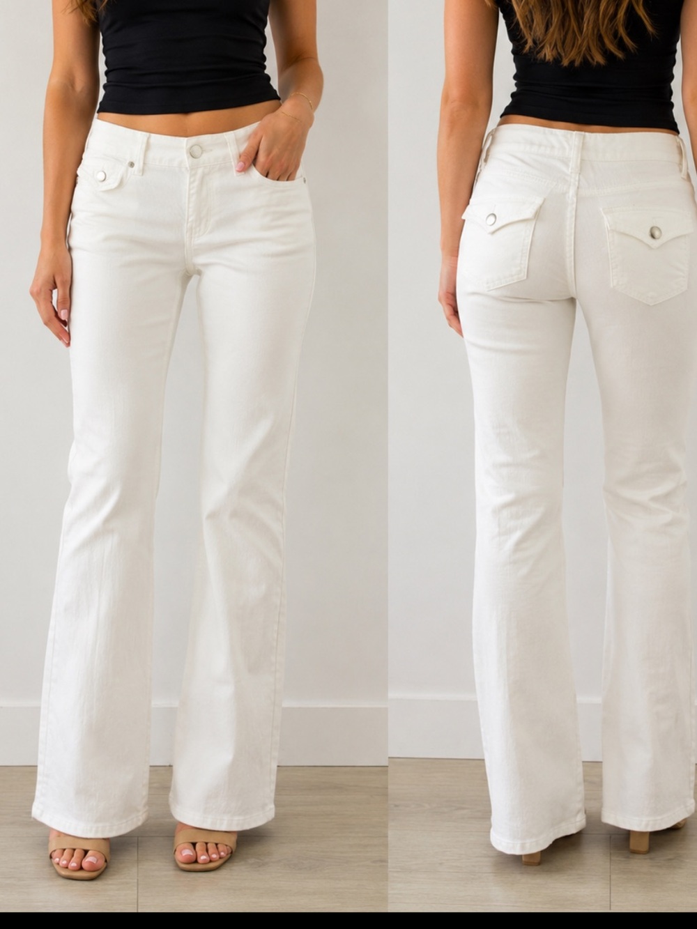 INC International Concepts White Boot-Leg Jeans — Size 8